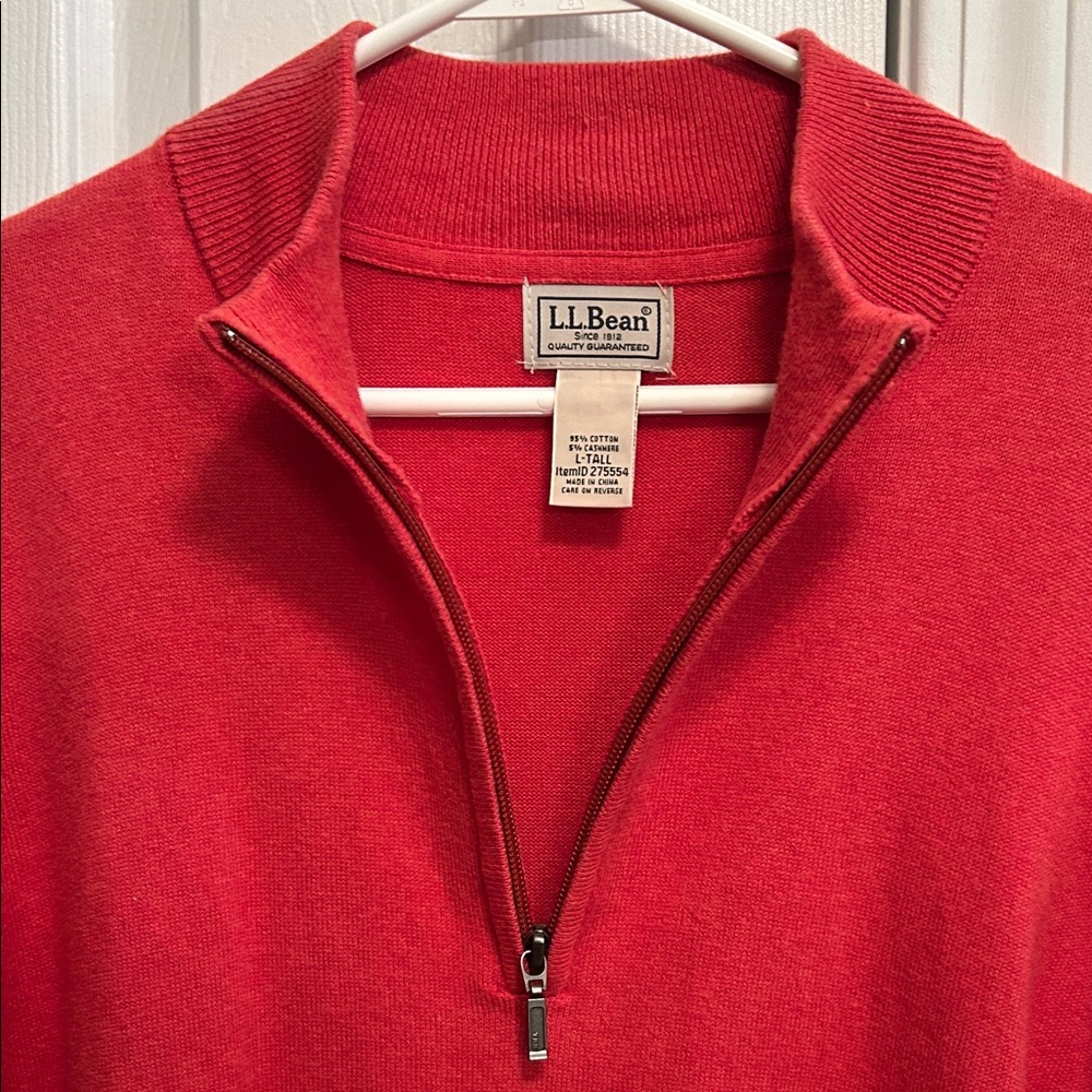 L.L. Bean Men's Zip Up Red Sweater